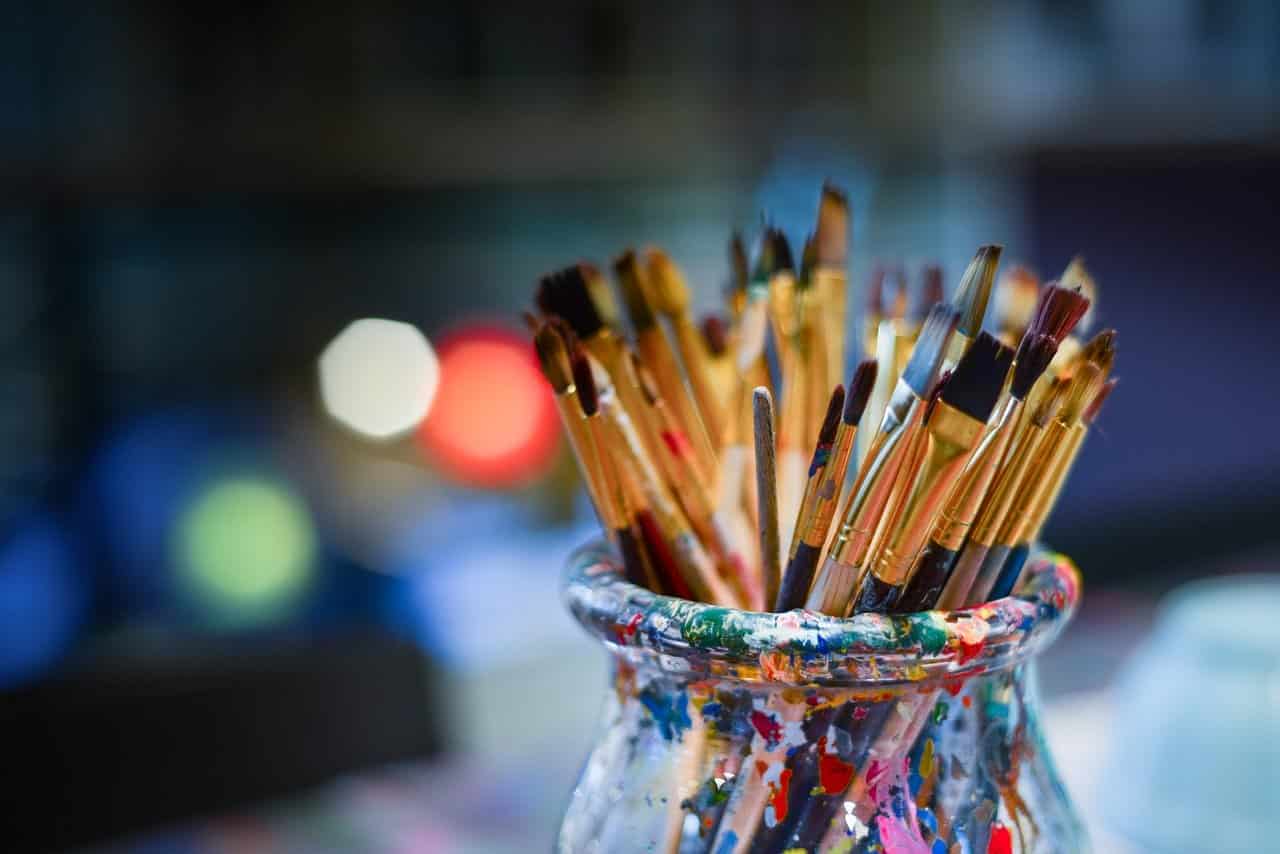 brushes in a jar